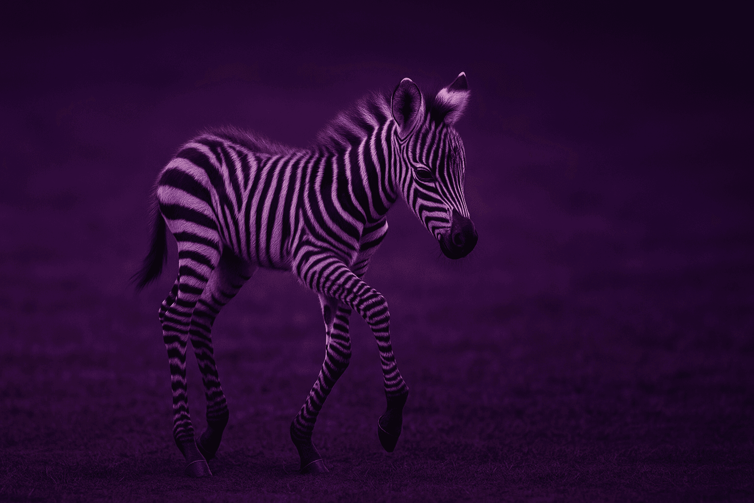 Zebra representing the structured patterns of early-stage development